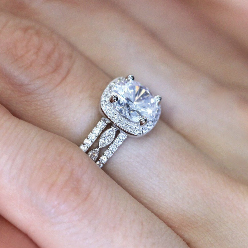 Ring Three-piece Couple Rhinestone Zircon