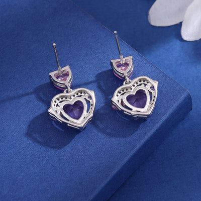 Micro Inlaid Zircon Hollow Heart Ear Studs Female