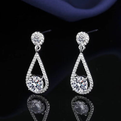 Tassel Water Drop Eardrops Plated Sterling Silver