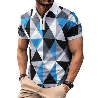 Men's Fashion Plaid Short-sleeved Top