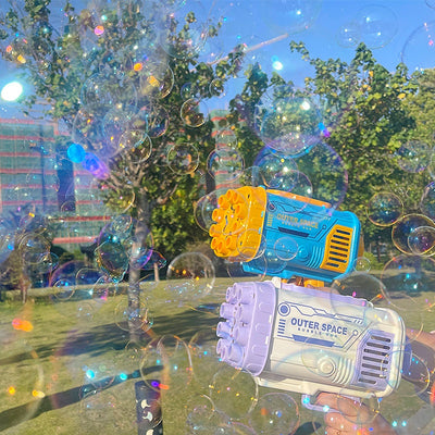 Rocket Bubble Gun with Lights (69 Holes)