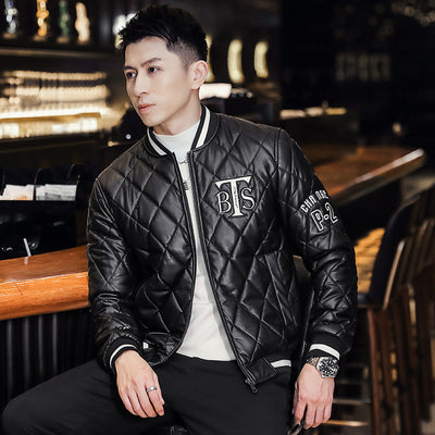 Men's Baseball Collar Slim-fit Youth Embroidered Cotton-padded Jacket