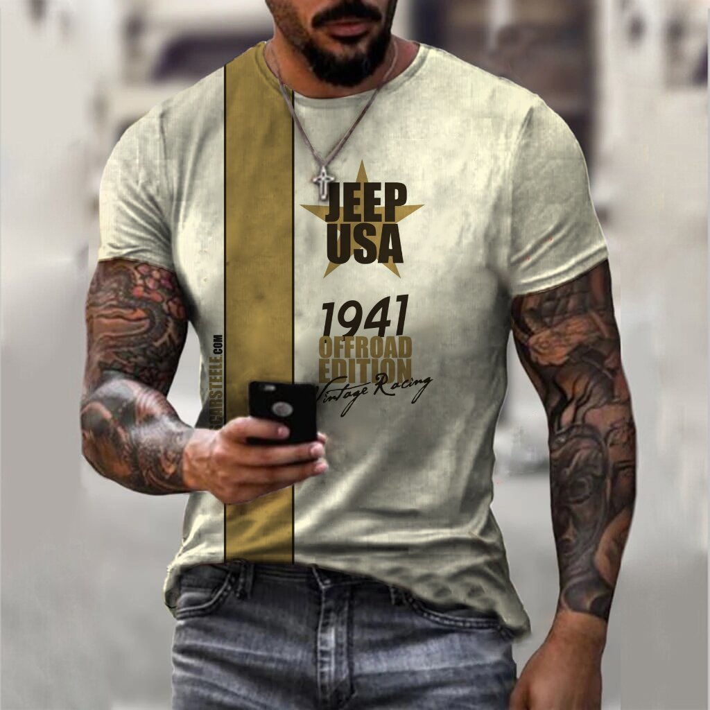 3D Digital Printed Plus Size Men's T-Shirt