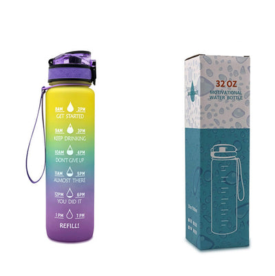 1L Motivational Tritan Water Bottle with Time Marker