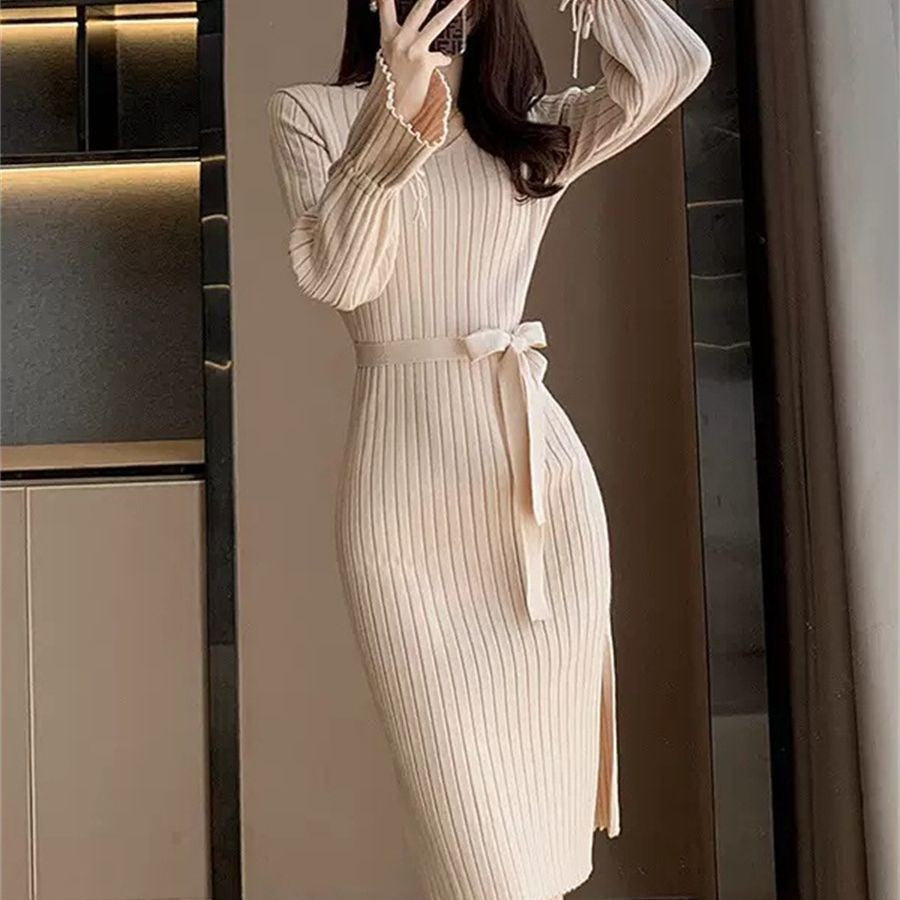 Bell Sleeve Knitted Dress