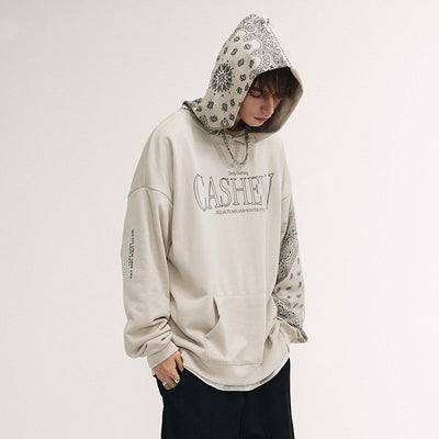 Pattern Stitching English Print Hoodie And Terry Sweater