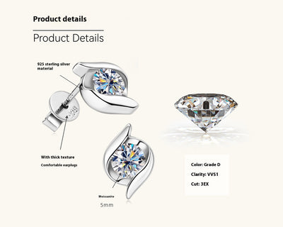 Luxury Moissanite Stud Earrings for Women