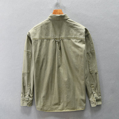 Japanese-style Retro Workwear Shirt Men's Long Sleeve