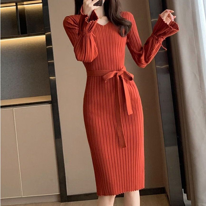 Bell Sleeve Knitted Dress