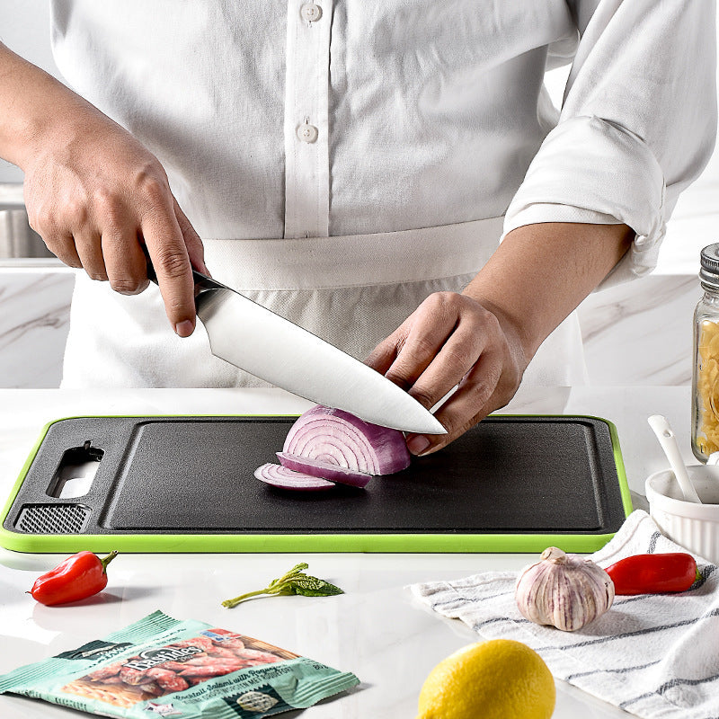 Double-Side Cutting Board with Knife Sharpener