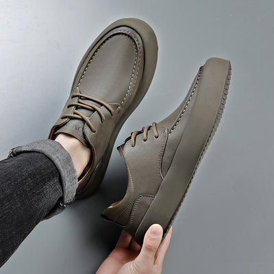 Men's Leather Flat Bottom Casual Sneakers