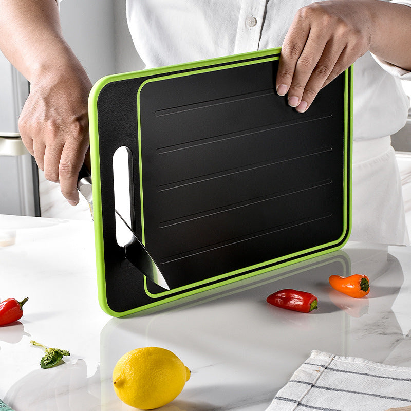 Double-Side Cutting Board with Knife Sharpener