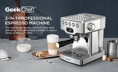 Geek Chef 20-Bar Espresso Machine with Milk Frother