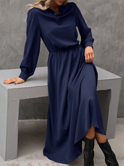 Long Sleeve Drape Dress Women