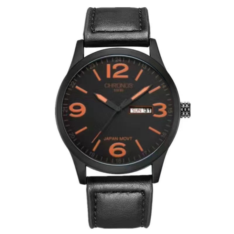 Men's Waterproof Quartz Leather Watch