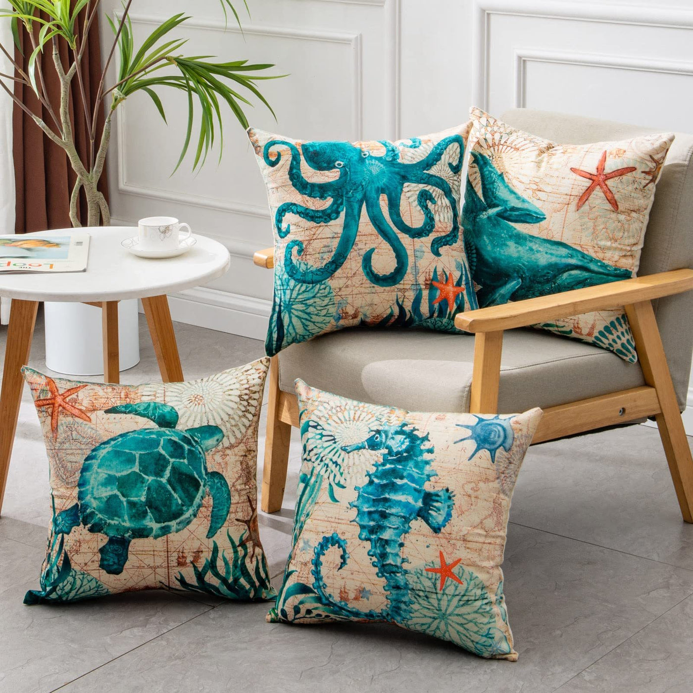 Sea Turtle Printed Cushion Covers