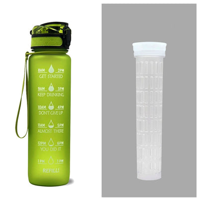 1L Motivational Tritan Water Bottle with Time Marker