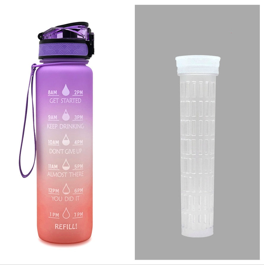 1L Motivational Tritan Water Bottle with Time Marker